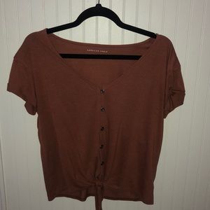 American eagle button down tie top